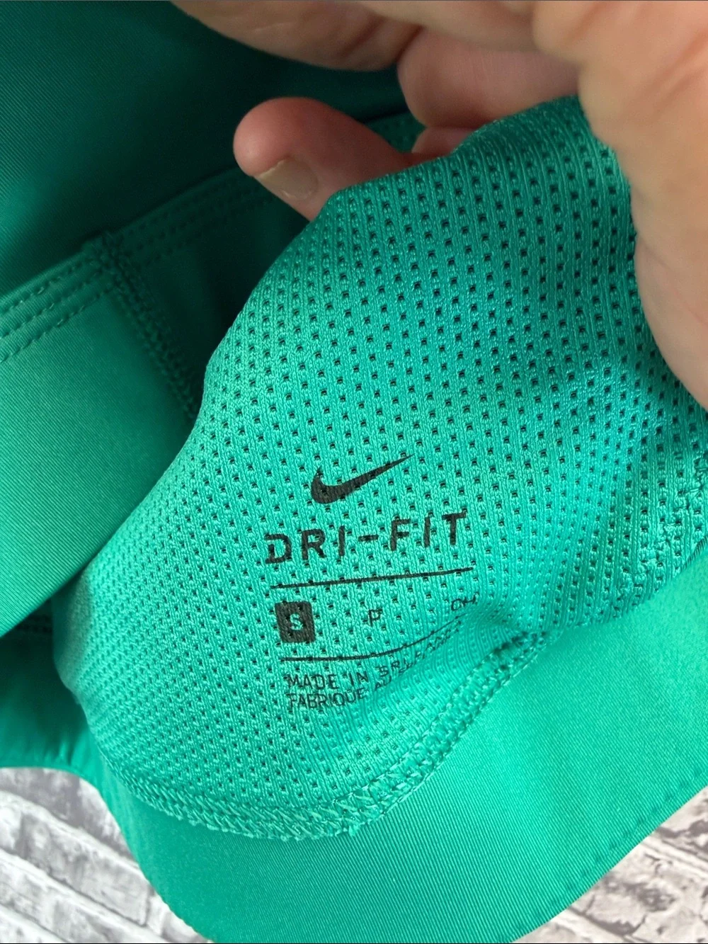 Nike Teal Green Racerback Crop Tank with Rainbow Stripe